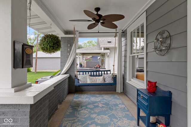 4813 E 11th St, Indianapolis, IN 46201 - view of patio featuring ceiling fan