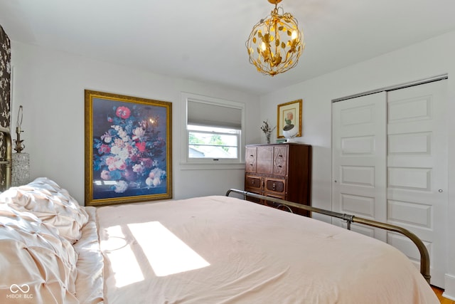 4813 E 11th St, Indianapolis, IN 46201 - bedroom with a chandelier and a closet