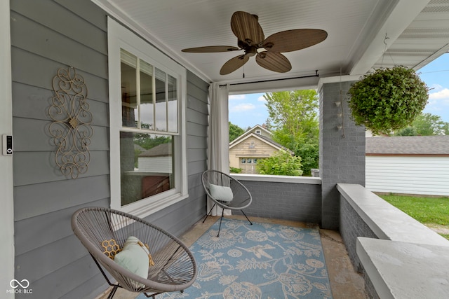 4813 E 11th St, Indianapolis, IN 46201 - balcony featuring a ceiling fan
