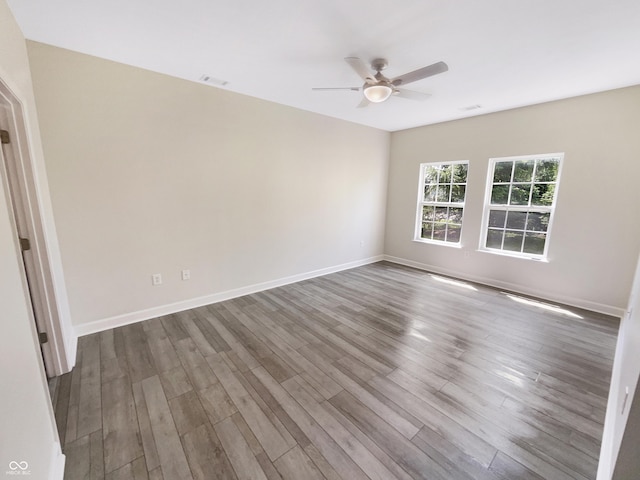 1359 Shadow Ridge Rd, Indianapolis, IN 46280 - empty room featuring ceiling fan, wood finished floors, and baseboards