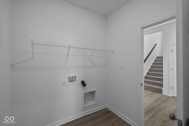 12490 Morning Ridge Way, Noblesville, IN 46060 - laundry area with wood finished floors and hookup for a washing machine