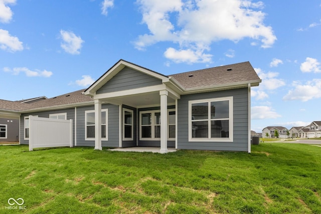 12490 Morning Ridge Way, Noblesville, IN 46060 - back of house featuring a patio, a yard, and roof with shingles