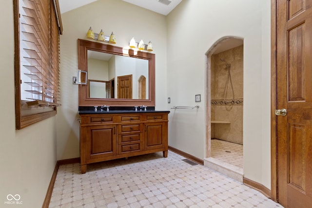 5037 Surrey Ln, Carmel, IN 46033 - full bath with double vanity and a tile shower