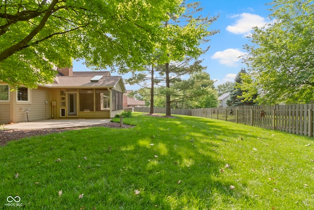 5037 Surrey Ln, Carmel, IN 46033 - fenced backyard with a patio and a sunroom