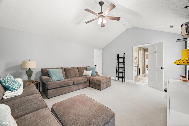 7833 Meadow Bend Dr, Indianapolis, IN 46259 - living room featuring a ceiling fan, light carpet, and baseboards