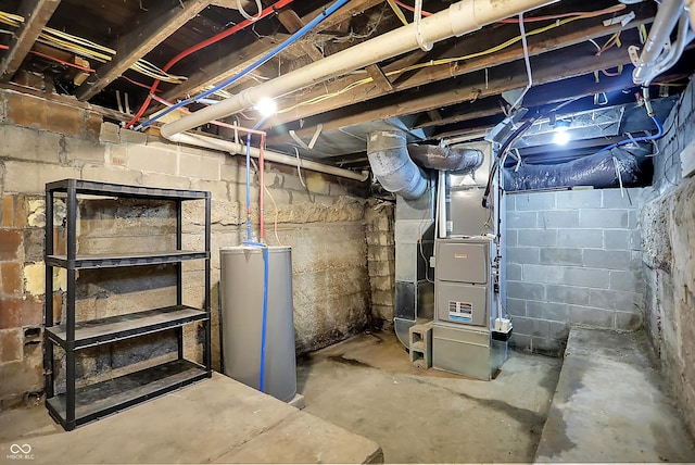 1338 N Parker Ave, Indianapolis, IN 46201 - unfinished below grade area with water heater and heating unit