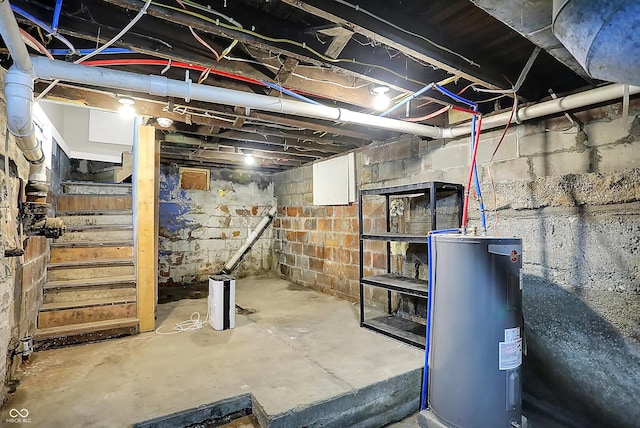 1338 N Parker Ave, Indianapolis, IN 46201 - unfinished basement featuring water heater and stairway