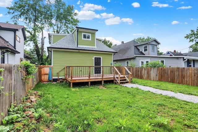 1338 N Parker Ave, Indianapolis, IN 46201 - back of property featuring a deck and a shingled roof