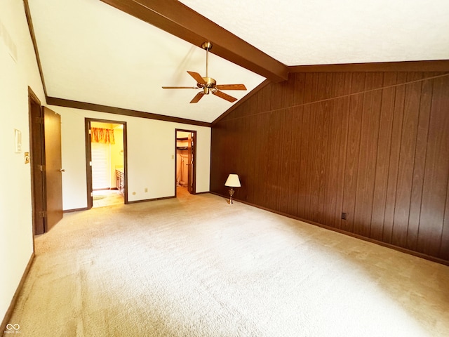 7038 E 65th St, Indianapolis, IN 46256 - carpeted spare room featuring ceiling fan and wood walls