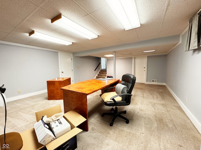 7038 E 65th St, Indianapolis, IN 46256 - office area featuring carpet and baseboards