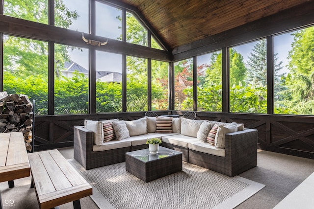 10974 Harbor Bay Dr, Fishers, IN 46040 - sunroom featuring lofted ceiling and outdoor lounge area