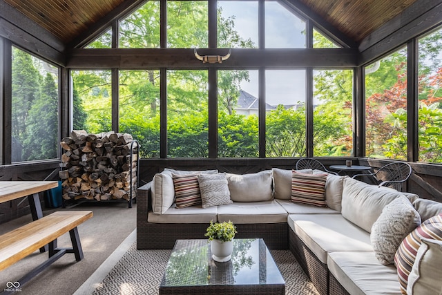 10974 Harbor Bay Dr, Fishers, IN 46040 - sunroom / solarium with vaulted ceiling and an outdoor hangout area