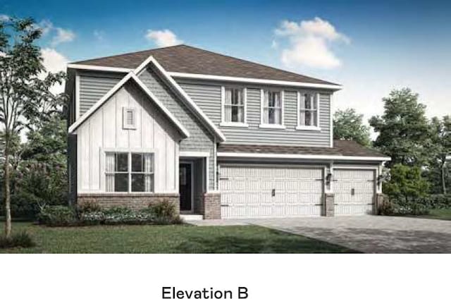 7679 Barston Way, Avon, IN 46123 - view of front of home featuring a garage, board and batten siding, and driveway