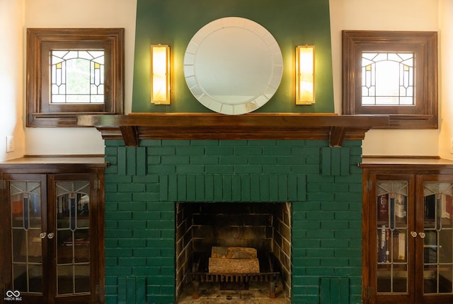 972 N Audubon Rd, Indianapolis, IN 46219 - detailed view of a brick fireplace