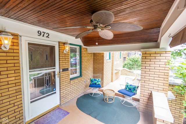 972 N Audubon Rd, Indianapolis, IN 46219 - porch featuring a ceiling fan