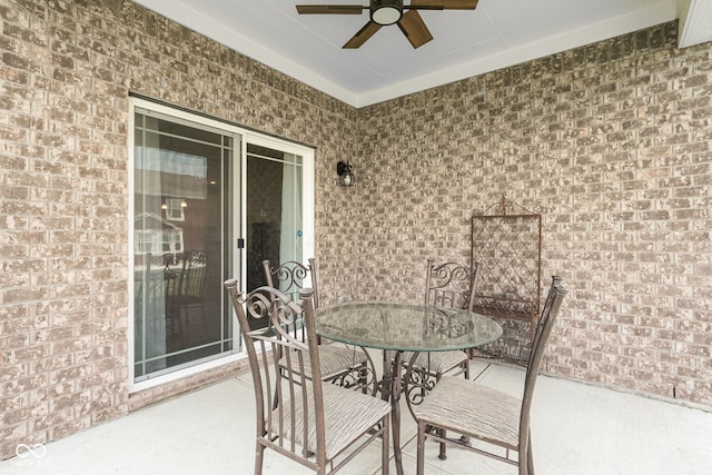8842 Twain Ln, Indianapolis, IN 46239 - view of patio / terrace featuring a ceiling fan and outdoor dining space