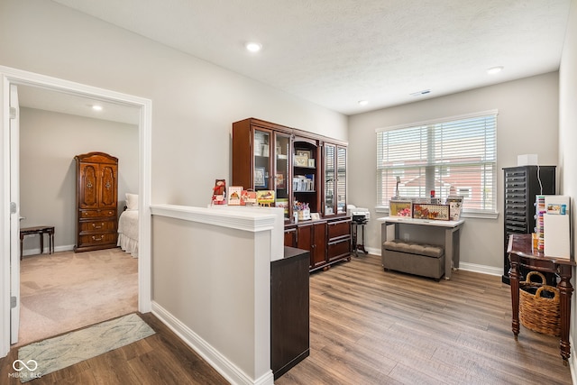 8842 Twain Ln, Indianapolis, IN 46239 - office area featuring wood finished floors and recessed lighting