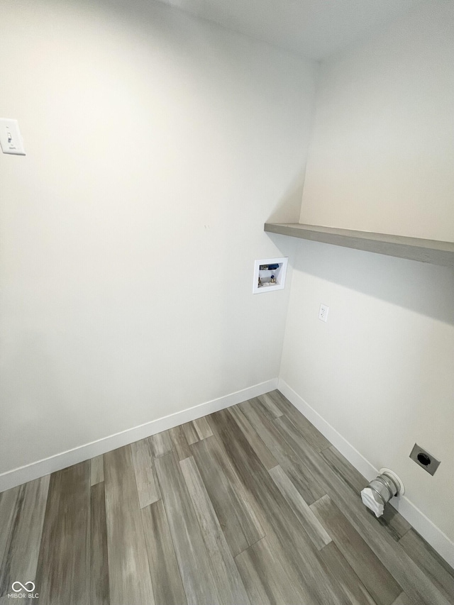 1628 Spann Ave, Indianapolis, IN 46203 - washroom with hookup for a washing machine, electric dryer hookup, and wood finished floors