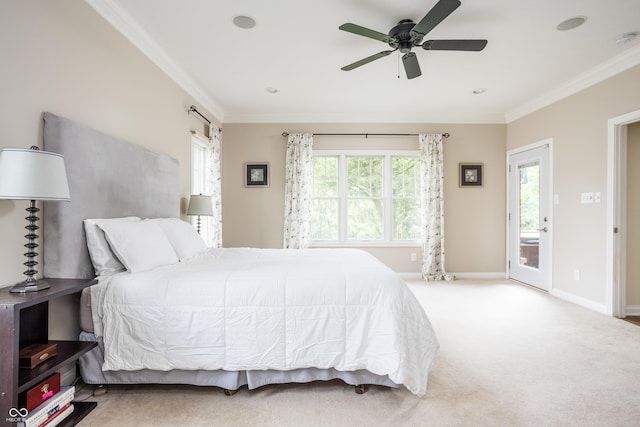 47 Torrey Pine Dr, Brownsburg, IN 46112 - carpeted bedroom featuring crown molding and ceiling fan