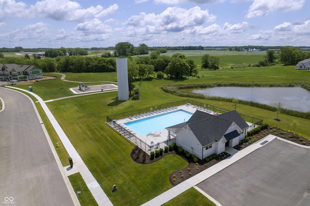 12516 Morning Ridge Way, Noblesville, IN 46060 - drone / aerial view of a pool and a nearby body of water