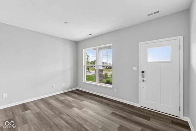 12516 Morning Ridge Way, Noblesville, IN 46060 - foyer with dark wood-style floors and baseboards