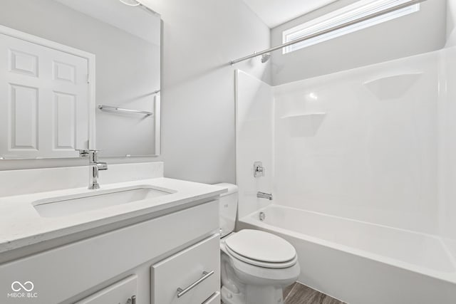 12516 Morning Ridge Way, Noblesville, IN 46060 - bathroom with vanity, washtub / shower combination, and wood finished floors