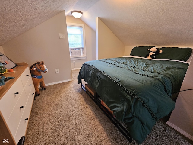 1510 Chester St, Anderson, IN 46012 - bedroom featuring lofted ceiling, a textured ceiling, carpet flooring, and cooling unit