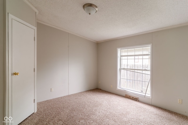 3149 Carson Ave, Indianapolis, IN 46227 - carpeted spare room featuring a textured ceiling and ornamental molding