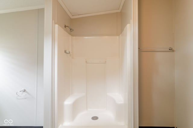 3149 Carson Ave, Indianapolis, IN 46227 - full bathroom featuring ornamental molding and a shower