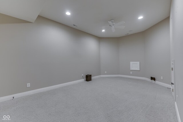 3795 Claybrook Ct, Bargersville, IN 46106 - spare room with carpet floors, a ceiling fan, and recessed lighting