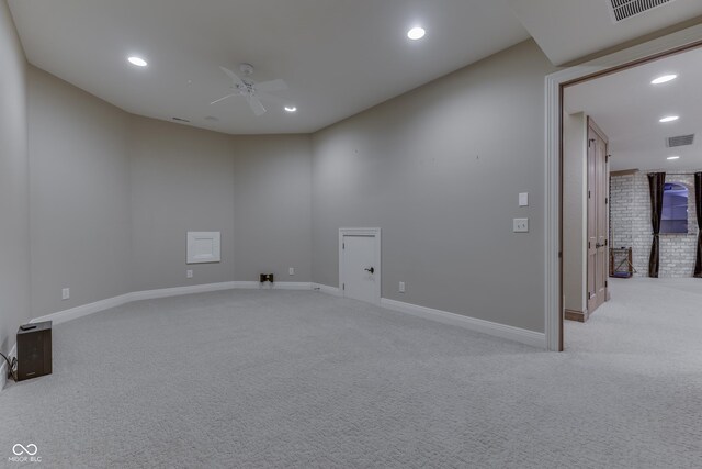 3795 Claybrook Ct, Bargersville, IN 46106 - unfurnished room with ceiling fan, light colored carpet, and recessed lighting