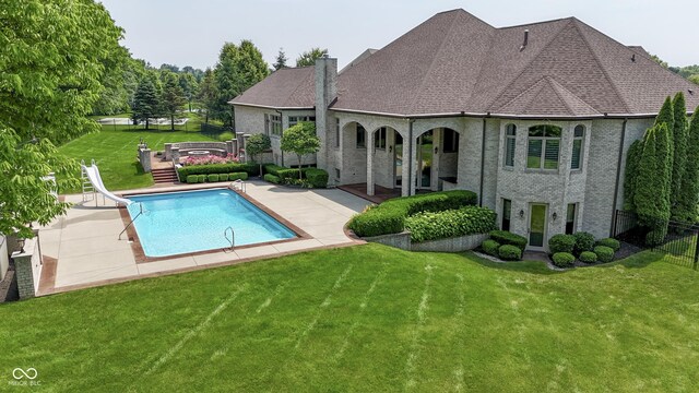 3795 Claybrook Ct, Bargersville, IN 46106 - view of swimming pool with a water slide and a patio