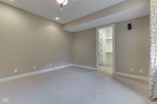 3795 Claybrook Ct, Bargersville, IN 46106 - unfurnished bedroom with light carpet, a walk in closet, recessed lighting, and a closet