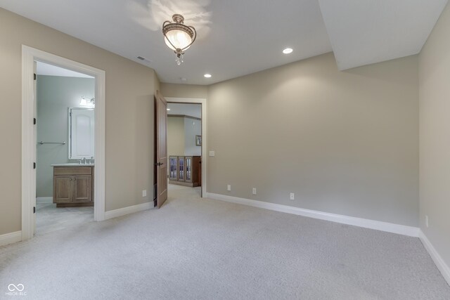 3795 Claybrook Ct, Bargersville, IN 46106 - unfurnished bedroom featuring light colored carpet, recessed lighting, and ensuite bath