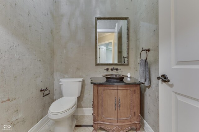 3795 Claybrook Ct, Bargersville, IN 46106 - half bathroom with vanity and tile patterned floors