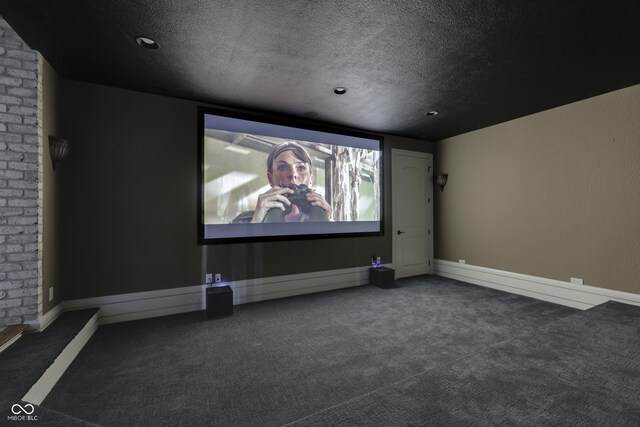 3795 Claybrook Ct, Bargersville, IN 46106 - carpeted cinema with a textured ceiling and baseboards