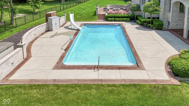 3795 Claybrook Ct, Bargersville, IN 46106 - view of swimming pool featuring a water slide and a patio