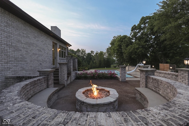 3795 Claybrook Ct, Bargersville, IN 46106 - view of patio with a fire pit and an outdoor pool