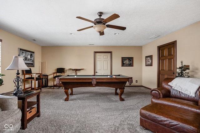 5194 Orahood Ct, Plainfield, IN 46168 - game room with carpet flooring, ceiling fan, and pool table