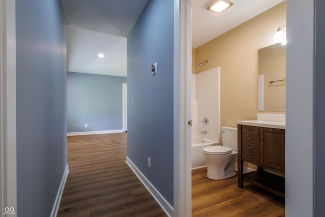 5122 W Legrande Ave, Indianapolis, IN 46241 - bathroom with vanity, wood finished floors, and shower / bath combination