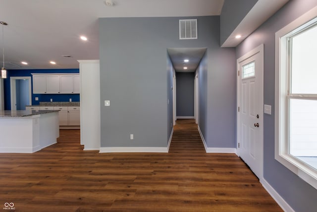 5122 W Legrande Ave, Indianapolis, IN 46241 - foyer with dark wood finished floors and recessed lighting
