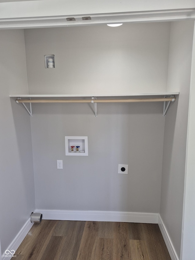 1501 California St, Columbus, IN 47201 - laundry area with dark wood finished floors, washer hookup, and electric dryer hookup