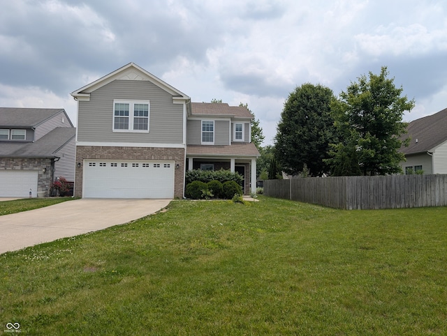 8415 Fieldfare Way, Indianapolis, IN 46237 - traditional-style home featuring driveway, an attached garage, and brick siding