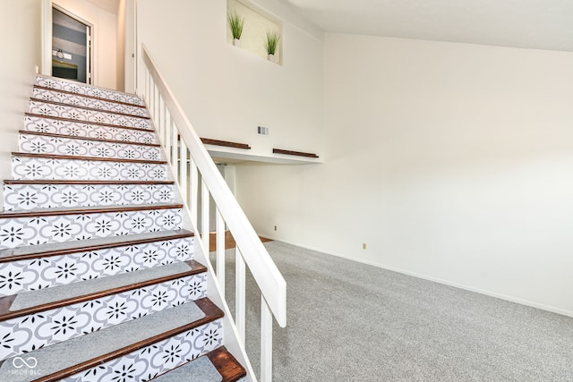 1124 Paradise Ct Unit B, Greenwood, IN 46143 - stairway featuring carpet and baseboards