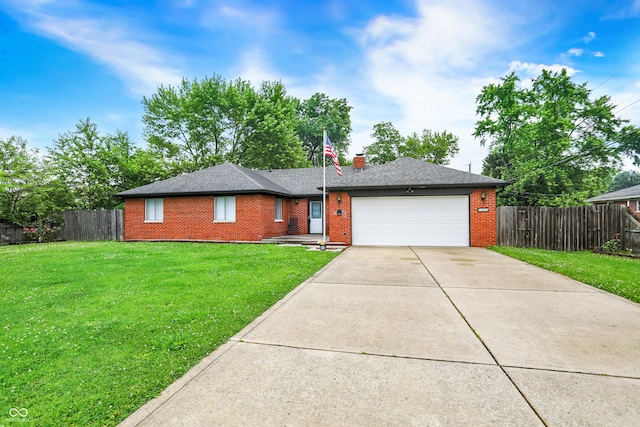 11630 Deanna Dr, Indianapolis, IN 46229 - single story home featuring an attached garage, brick siding, driveway, a chimney, and a shingled roof
