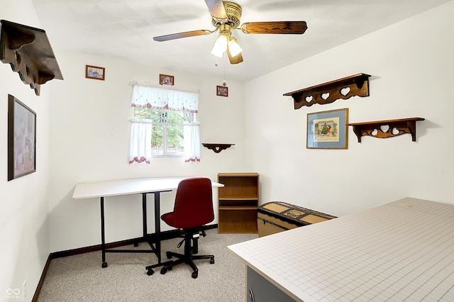 11630 Deanna Dr, Indianapolis, IN 46229 - office area featuring carpet and ceiling fan