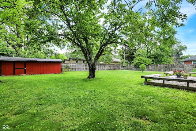 11630 Deanna Dr, Indianapolis, IN 46229 - fenced backyard featuring a storage unit