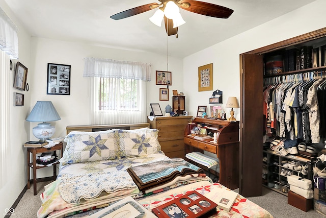 11630 Deanna Dr, Indianapolis, IN 46229 - carpeted bedroom featuring a closet and a ceiling fan