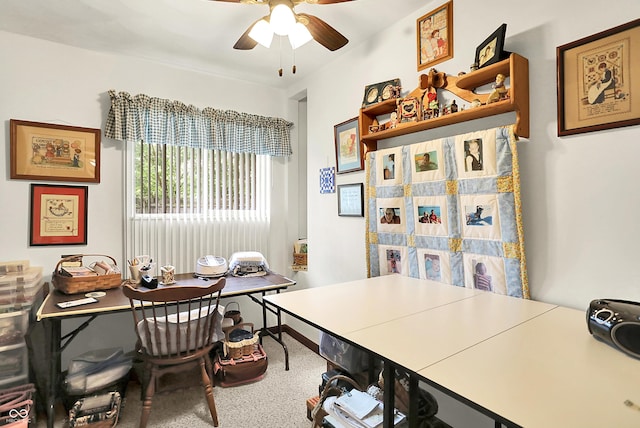 11630 Deanna Dr, Indianapolis, IN 46229 - office area featuring a ceiling fan