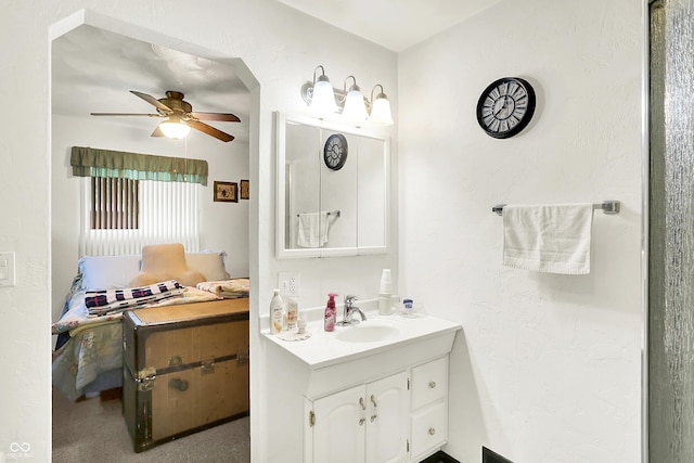 11630 Deanna Dr, Indianapolis, IN 46229 - bathroom with vanity and ceiling fan